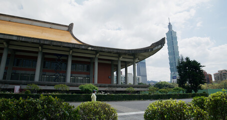 Taipei Sun Yat Sen Memorial hall and Taipei 101