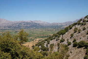 Panorama landscape Plato height on Crete