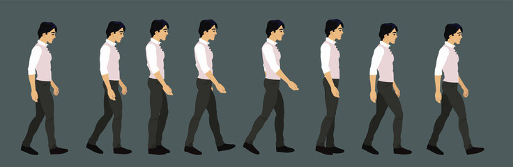 Obraz premium Animation of a young man's gait. 