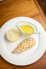 grilled chicken fillet. In the restaurant