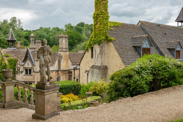Fototapeta na wymiar view of the Manor House Castle Combe Wiltshire England a 14th century luxury hotel and golf club