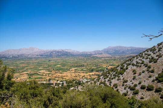 Panorama landscape Plato height on Crete