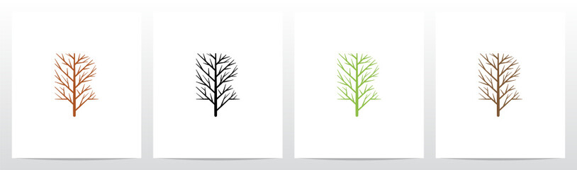 Tree Branch Forming Letter Logo  R
