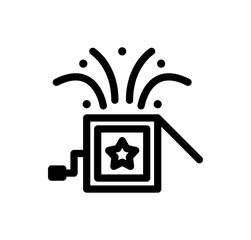 linear icon of wind up toy box.