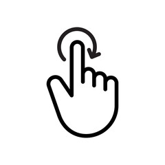 Gesture finger touch and click on refresh symbol, Vector.