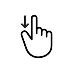 Fototapeta premium Gesture finger swipe down, Vector.