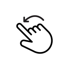 Gesture finger swipes in curve line directions