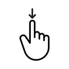 Gesture finger swipe down, Vector.