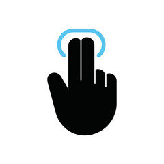 Two fingers touching gesture, Multi Touch, Vector.