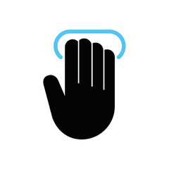 Four fingers touching gesture, Multi Touch, Vector.