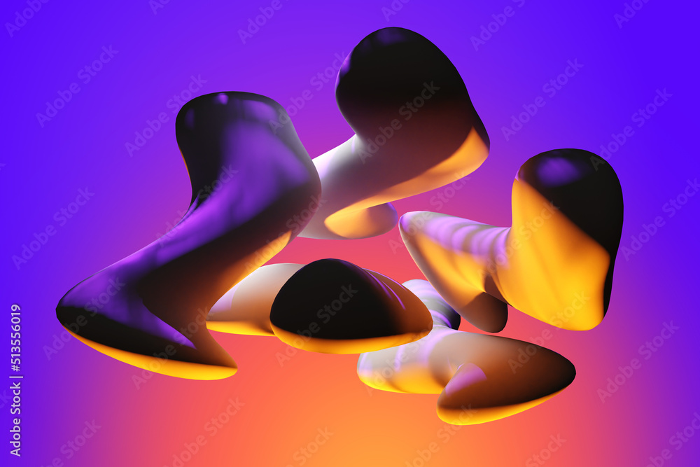 Poster abstract background. white objects on purple. visualization backdrop. modern background. abstract de