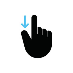 Finger swipe down icon, Vector, Illustration.