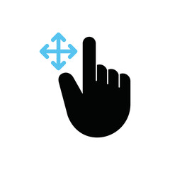 Finger touch screen gesture in different directions, Vector, Illustration.