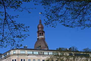 beautiful summer day walking in riga