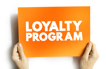 Fototapeta na wymiar Loyalty Program text quote on card, concept background