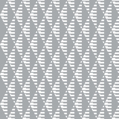 Gray rhombus geometric background design in vintage colors. Monochrome abstract seamless pattern. Decorative ornament mosaic. Vector illustration. 