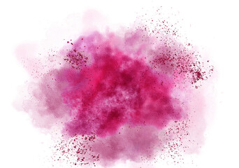 Soft pink powder color watercolor background. Watercolor brush splash painting. Abstract pink powder splatted background,Freeze motion of color powder exploding throwing color powder,