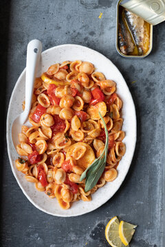 Plate of delicious Italian pasta