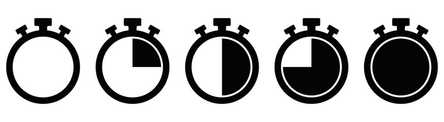 Timer icon collection. Symbol timer on a white background.