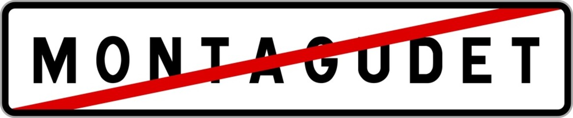 Panneau sortie ville agglomération Montagudet / Town exit sign Montagudet
