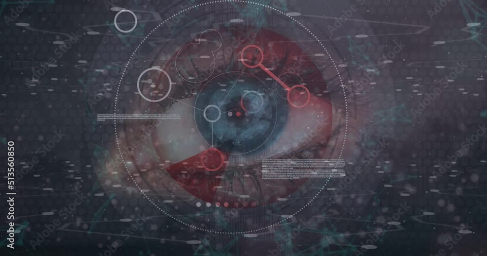 Poster animation of data processing over eye