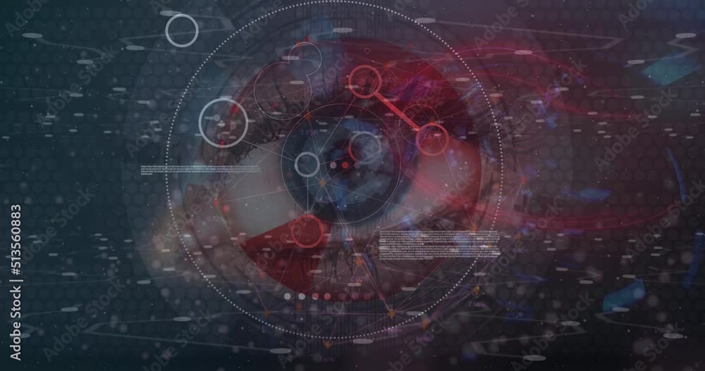 Poster animation of data processing over eye