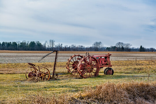 old tractor in a field