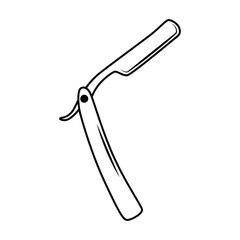 Barber straight razor icon vector.
