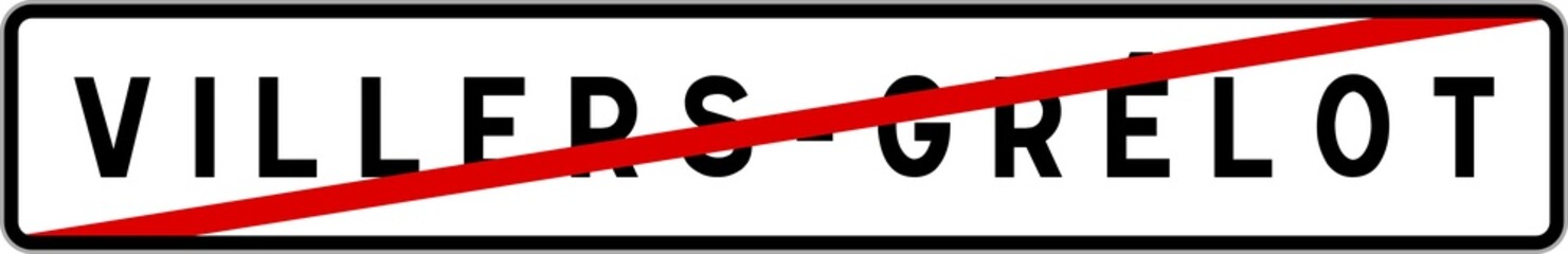 Panneau sortie ville agglomération Villers-Grélot / Town exit sign Villers-Grélot