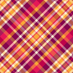 Tartan plaid pattern with texture and warm color. Vector illustration.