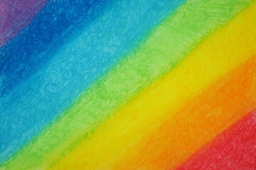 Multicolor rainbow  textured background.
Hand drawing with pastel paint. Abstract artistic background.