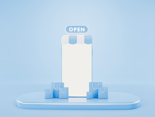 3d illustration.Online delivery service concept, delivery home and office