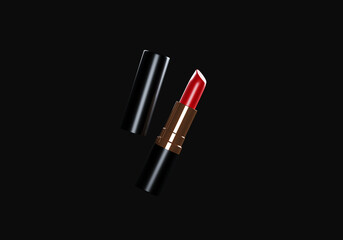 3d illustration.lipstick product located on the floor