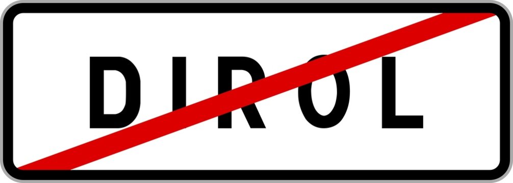 Panneau sortie ville agglom&eacute;ration Dirol / Town exit sign Dirol