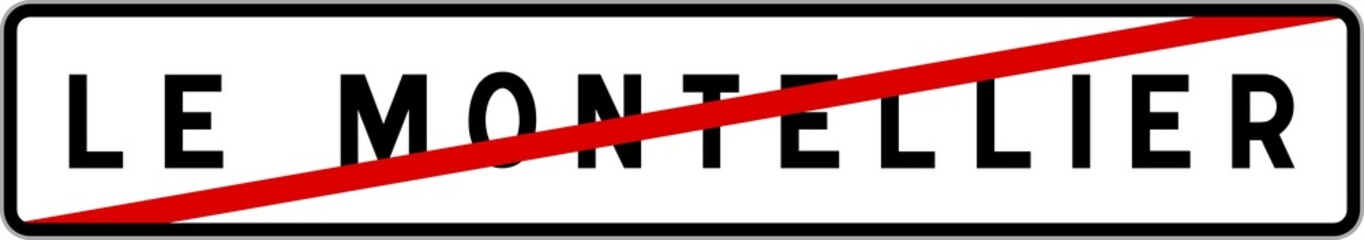 Panneau sortie ville agglomération Le Montellier / Town exit sign Le Montellier