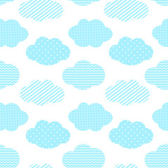 Seamless pattern cloud ornament vector illustration