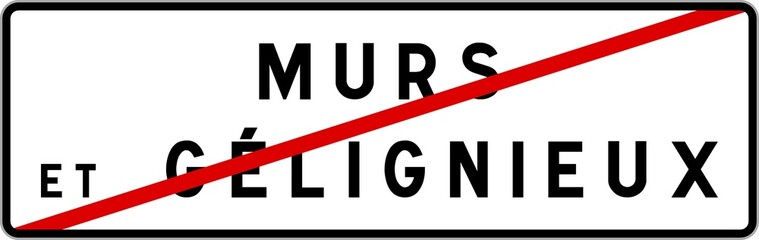 Panneau sortie ville agglomération Murs-et-Gélignieux / Town exit sign Murs-et-Gélignieux