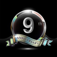 9th silver anniversary logo