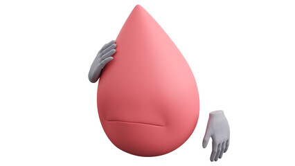 A 3D Cartoon Character of Blood Getting Anemia