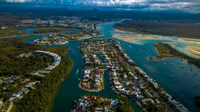 Scenic Aerial View Of The Sunshine Coast, Queensland, Australia