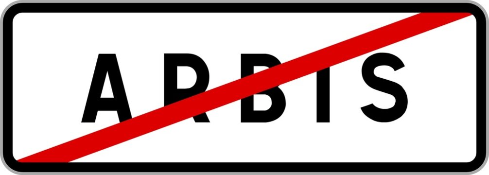 Panneau sortie ville agglom&eacute;ration Arbis / Town exit sign Arbis