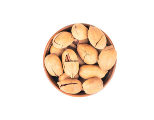 Pecans nuts in a bowl