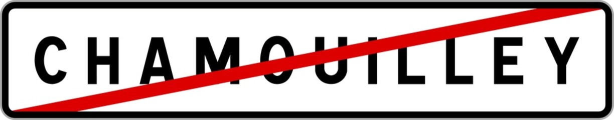 Panneau sortie ville agglomération Chamouilley / Town exit sign Chamouilley