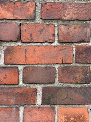 Fototapeta premium Red brick wall. Background, texture closeup