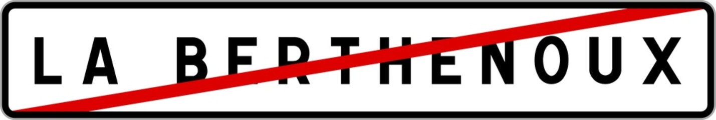 Panneau sortie ville agglomération La Berthenoux / Town exit sign La Berthenoux