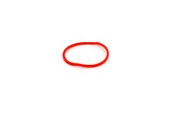 Close-up rubber band isolated on the white background.