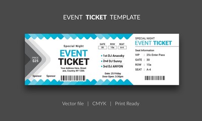 Event Ticket Vector Template 75