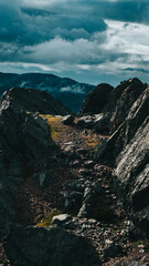 Obraz premium Rocky landscape through the mountains
