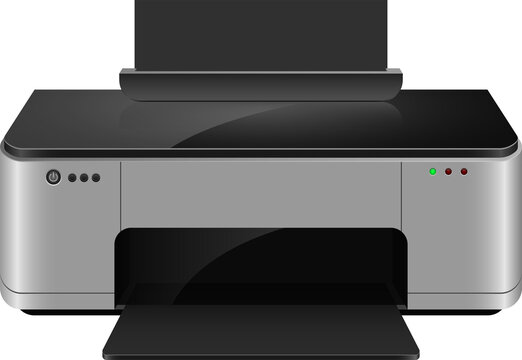 Realistic inkjet printer clipart design illustration