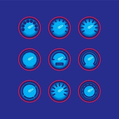 tachometer and speedometer design vector icon flat modern illustration